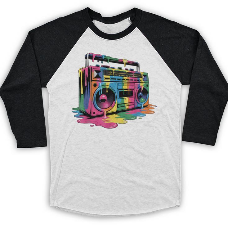 80s 90s Hip Hop Nostalgia Retro Boombox Music Lovers Baseball Raglan Shirt 80s 90s Hip Hop Nostalgia Retro Boombox Music Lovers Baseball Raglan Shirt