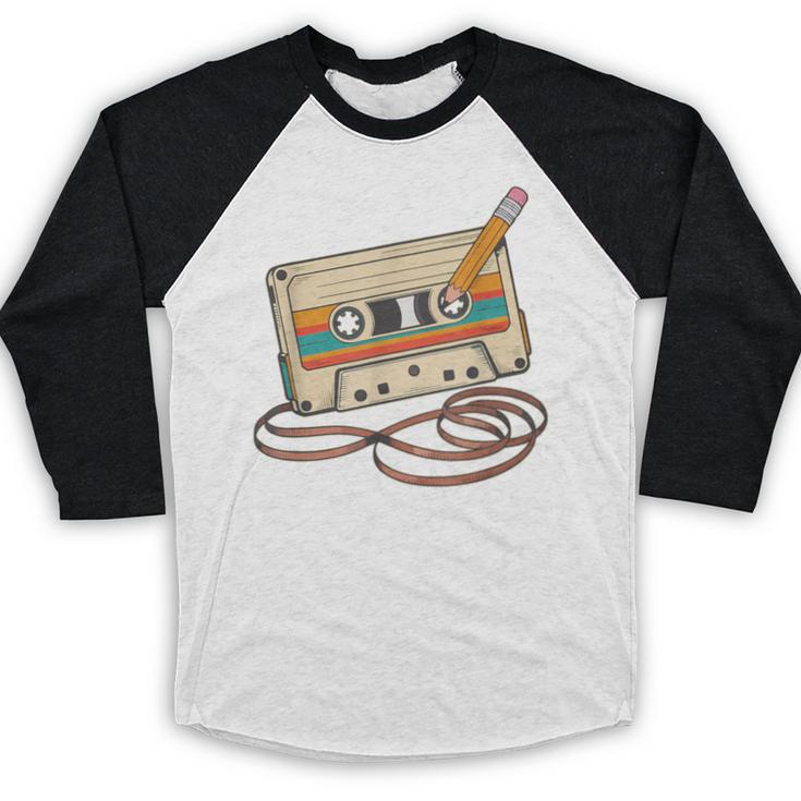 80s 90s Retro Party Costume Nostalgia Cassette Tape Pencil Baseball Raglan Shirt 80s 90s Retro Party Costume Nostalgia Cassette Tape Pencil Baseball Raglan Shirt