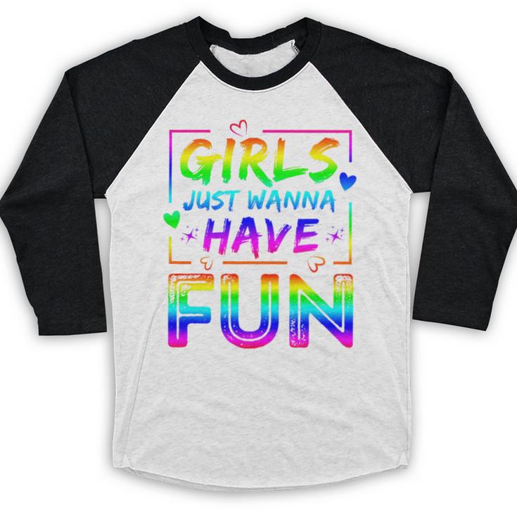 80's Girls Just Wanna Have Fun Nostalgia 1980s Style Premium Tri-Blend Baseball Raglan Shirt 80's Girls Just Wanna Have Fun Nostalgia 1980s Style Premium Tri-Blend Baseball Raglan Shirt