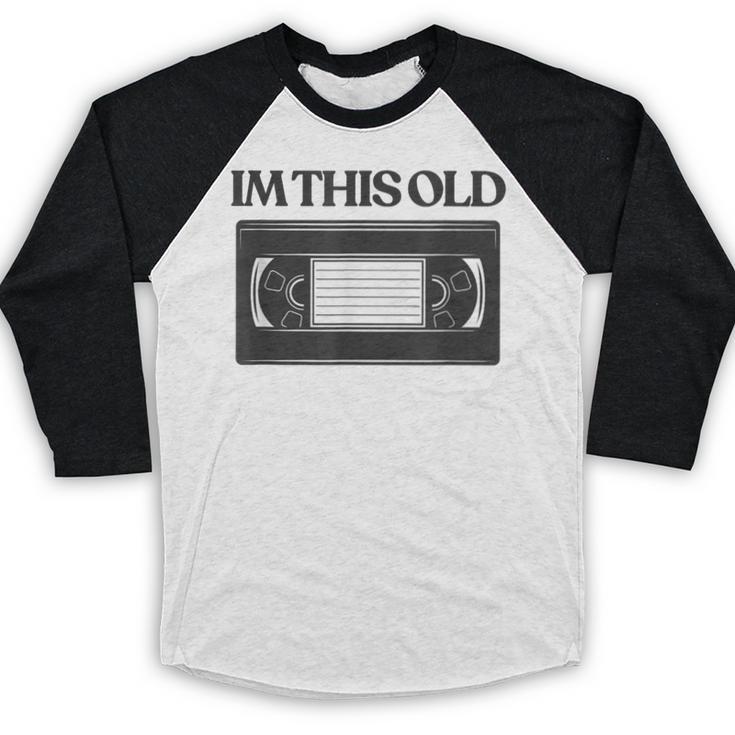 80s VHS Video Cassette Nostalgia Baseball Raglan Shirt