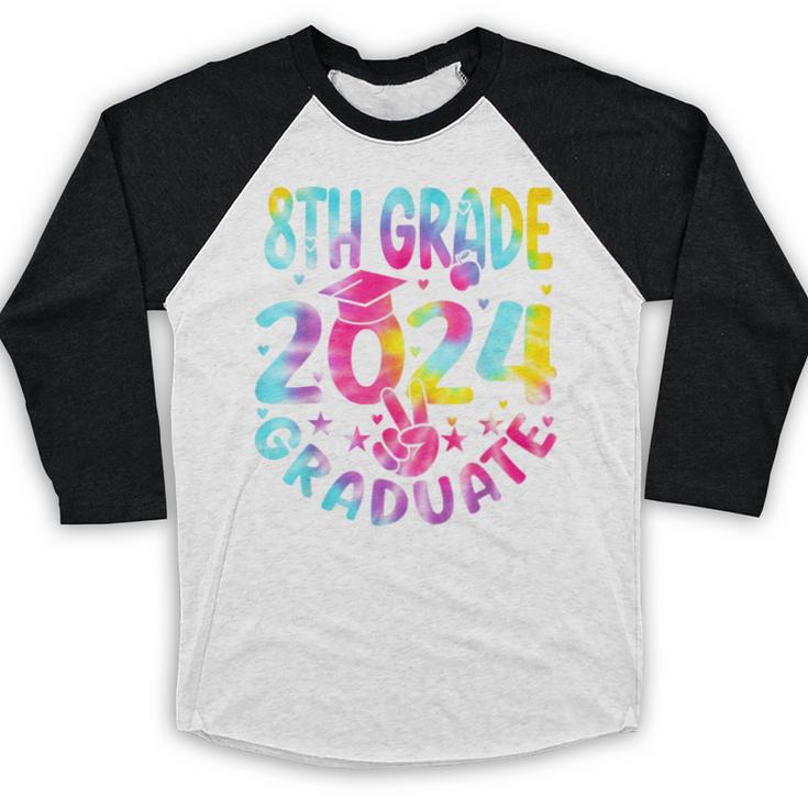 8th Grade Graduate 2024 Graduation Last Day Of School Tie Baseball Raglan Shirt