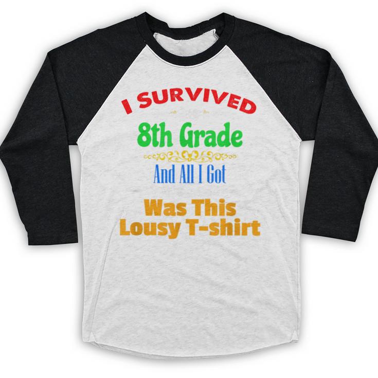 8th Grade Graduation Boys Girls Grad Education Baseball Raglan Shirt