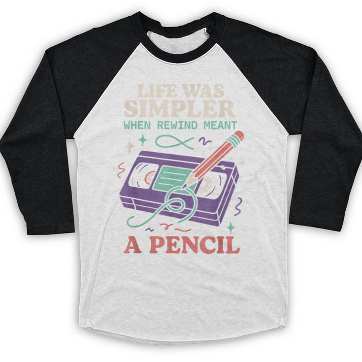 90s Baby Tired Millennial Burnout Nostalgia Parenting Baseball Raglan Shirt
