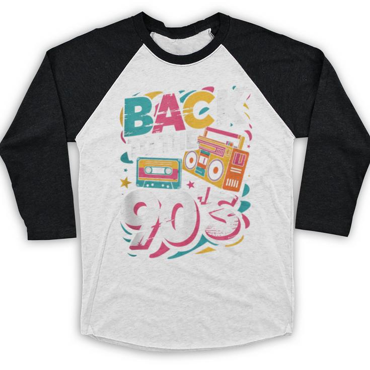 90's Nineties Nostalgia Costume Party Back To The 90s Baseball Raglan Shirt