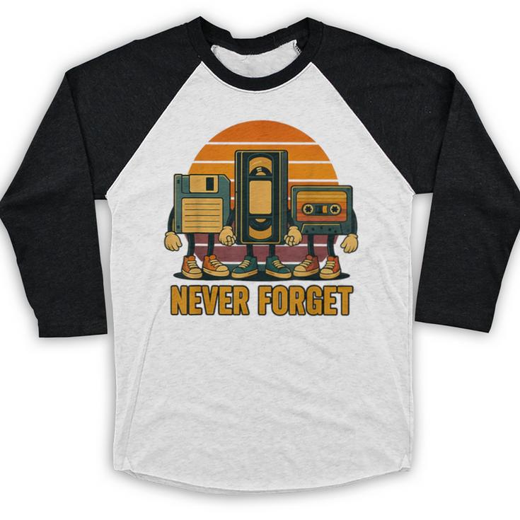 90s Nostalgia Never Forget Retro Baseball Raglan Shirt