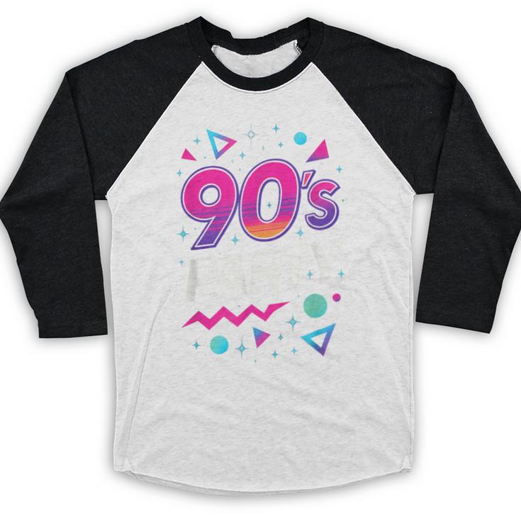 90's Party 90s Nostalgia Retro Rave Dance Music Baseball Raglan Shirt