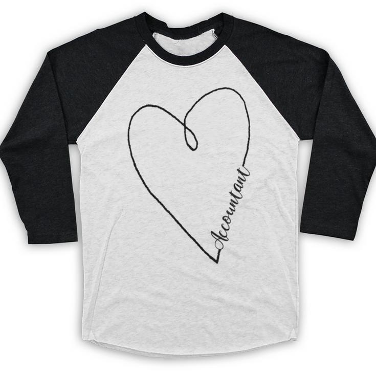 Accountant Heart Shirt Graduation Baseball Raglan Shirt