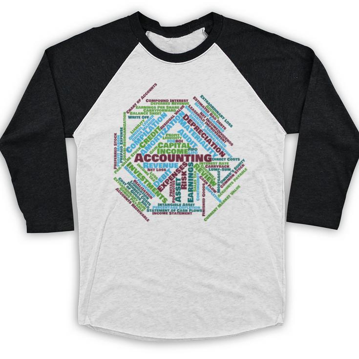 Accounting Major Shirt Graduation College CPA Word Cloud Baseball Raglan Shirt