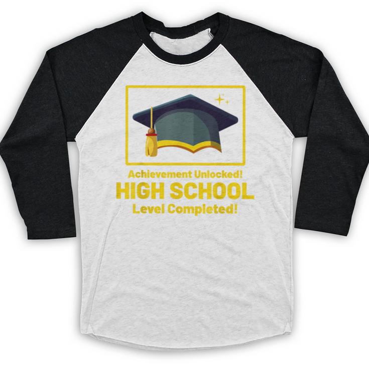 Achievement Unlocked High School Graduation Gamer Baseball Raglan Shirt