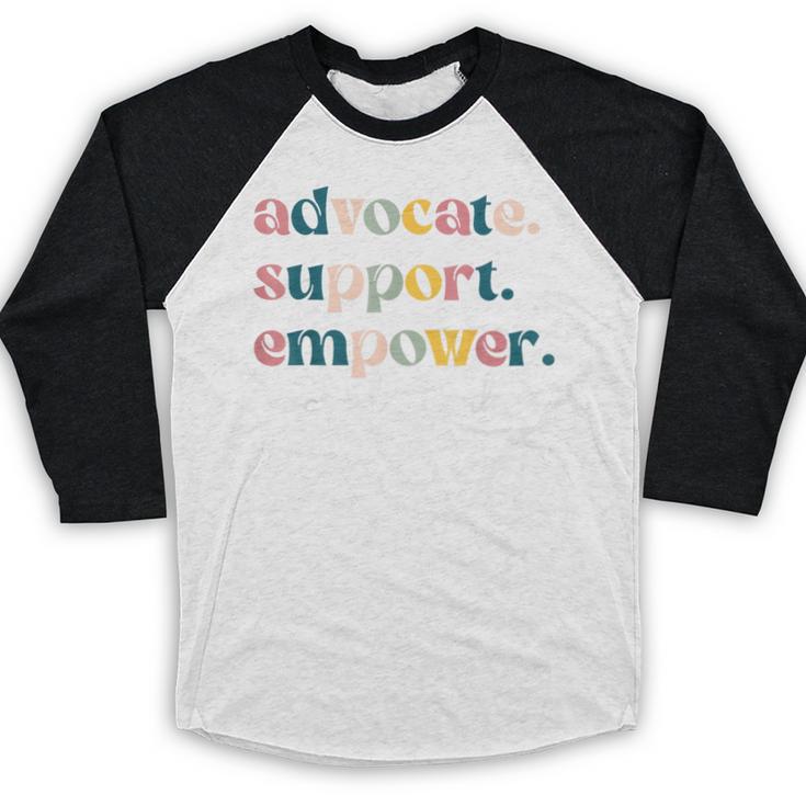 Advocate Support Empower Cute Social Worker Graduation MSW Baseball Raglan Shirt