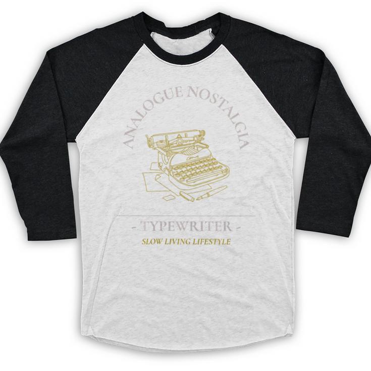 Analogue Nostalgia Typewriter Graphic Premium Tri-Blend Baseball Raglan Shirt