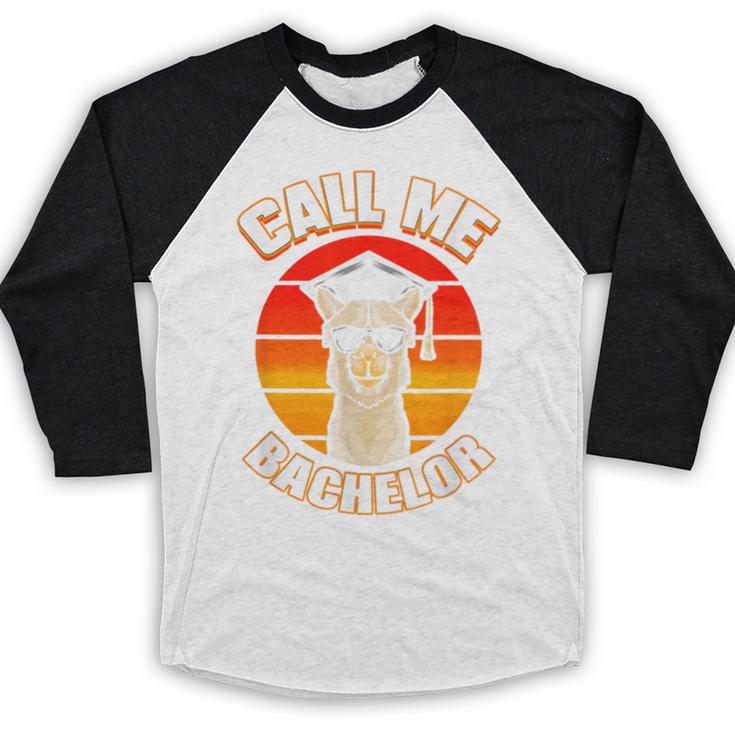 Bachelor Graduation For University Degree Party Llama Baseball Raglan Shirt