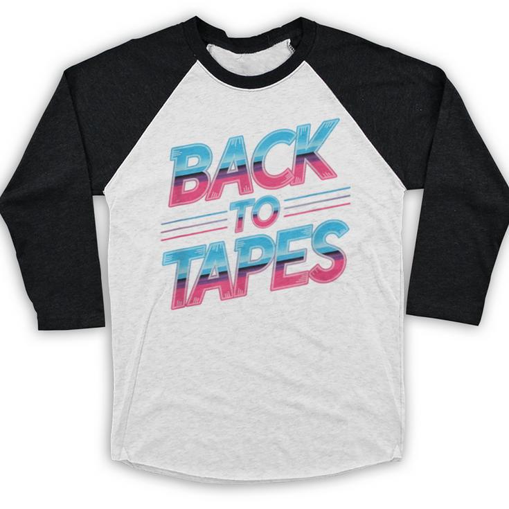 Back To Tapes Retro Cassette Mixtape 80s Nostalgia Baseball Raglan Shirt