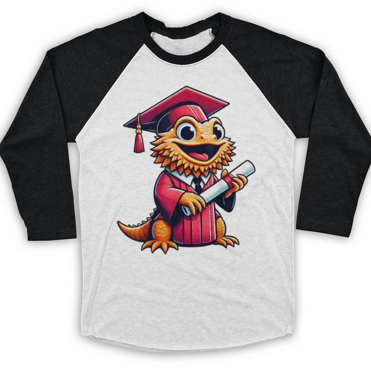 Bearded Dragon Graduation Kindergarten Elementary Girl Boy Baseball Raglan Shirt