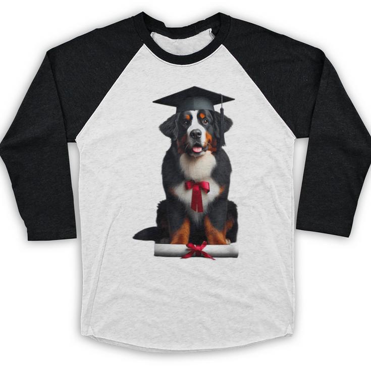 Bernese Mountain Dog Graduation Cap Graduate Training School For Men Women Girls Kids Baseball Raglan Shirt