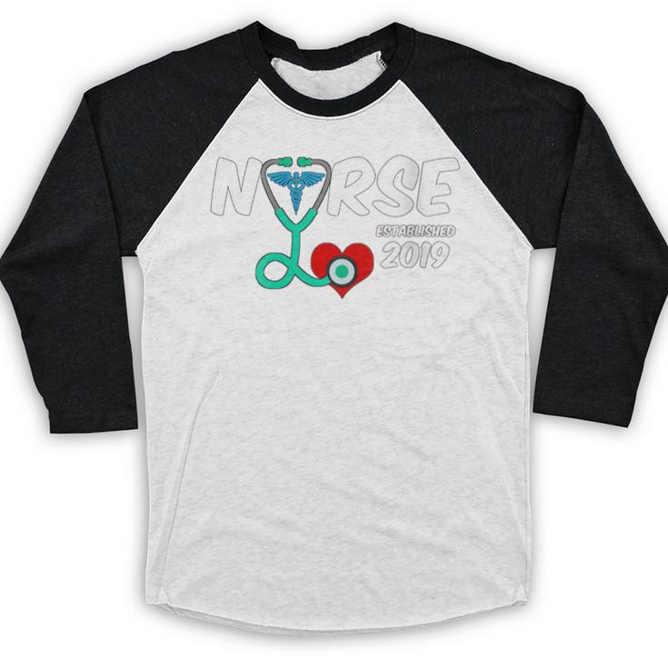 Best Nurse Graduation- RN Nurse Established 2019 LPN Baseball Raglan Shirt