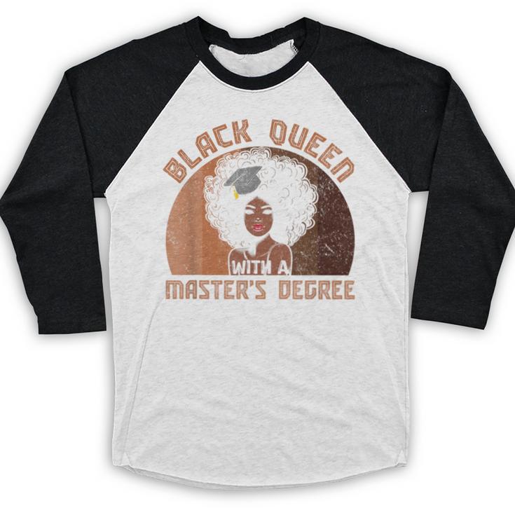 Black Queen With a Masters Degree Melanin Girls Graduation Baseball Raglan Shirt