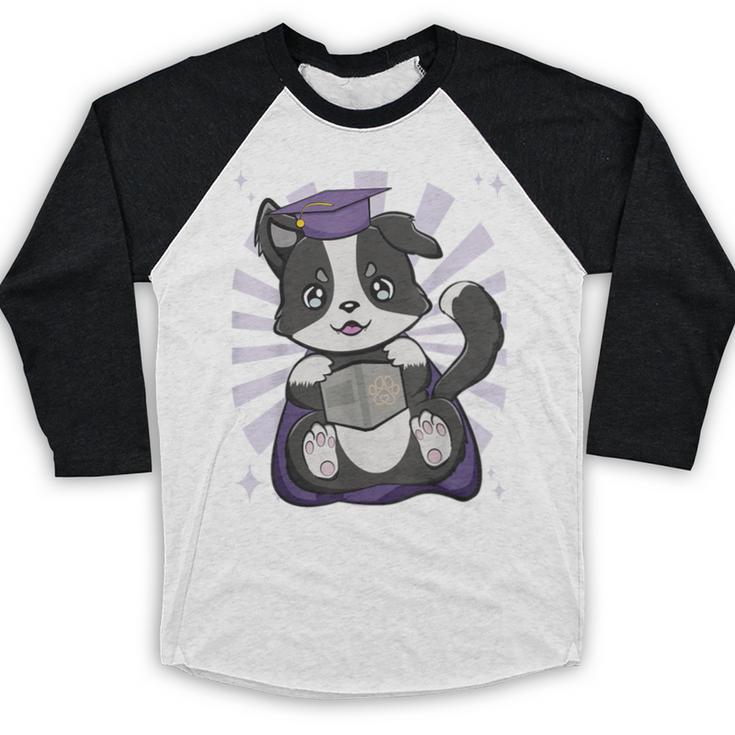 Border Collie Dog Lover Cute Anime School Graduation Men Women Kids Baseball Raglan Shirt
