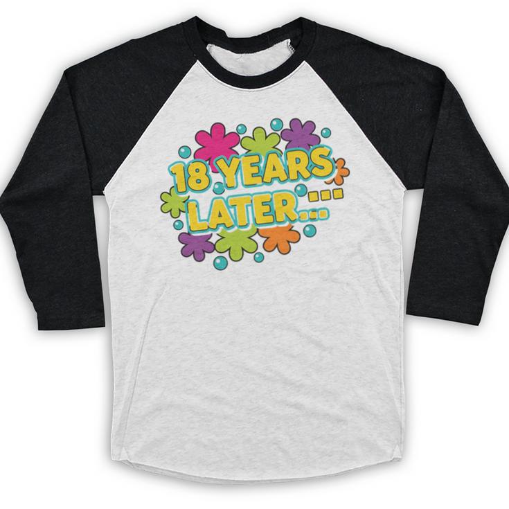 Cartoons Retro 18 Years Later Groovy Pop Art Nostalgia Premium Tri-Blend Baseball Raglan Shirt