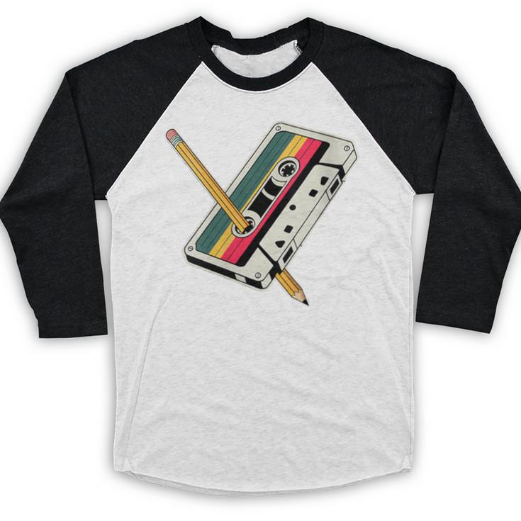Cassette 90s Costume Party Nostalgia Baseball Raglan Shirt Cassette 90s Costume Party Nostalgia Baseball Raglan Shirt