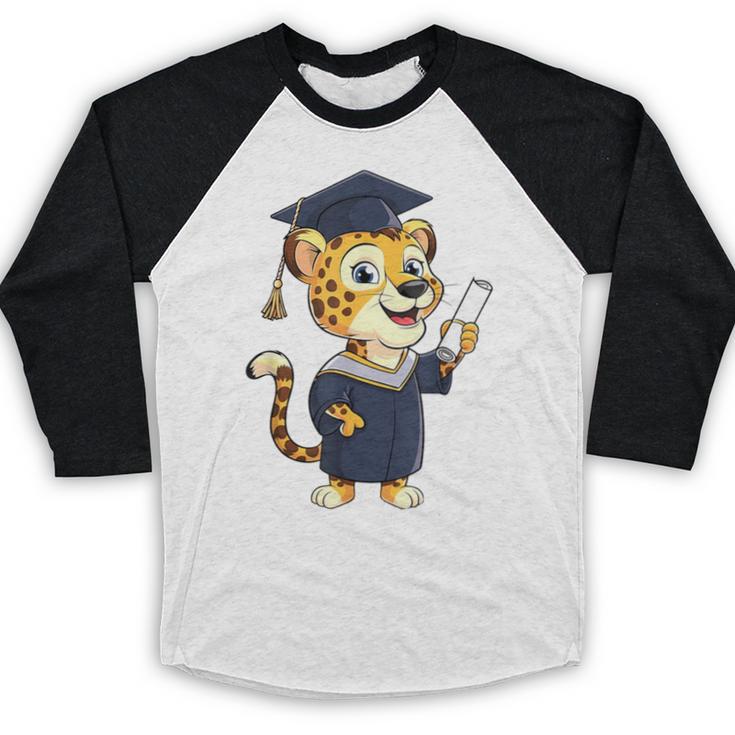Cheetah Graduation Cute Kindergarten Elementary High School Baseball Raglan Shirt