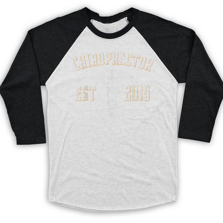 Chiropractor Est 2019 Graduate Chiro Graduation Art Print Baseball Raglan Shirt