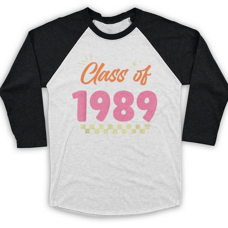 Class Of 1989 School Graduation Meetup Reunion Baseball Raglan Shirt