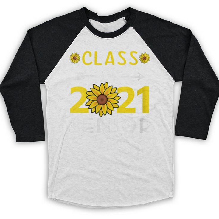 Class Of 2021 Senior Graduation Sunflower Baseball Raglan Shirt