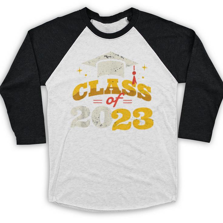 Class Of 2023 School Graduation Vintage Retro Class Of 2023 Baseball Raglan Shirt