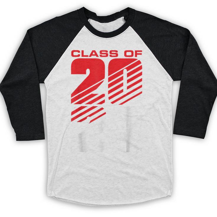 Class Of 2024 High School Senior Graduation Red Sports Style Baseball Raglan Shirt