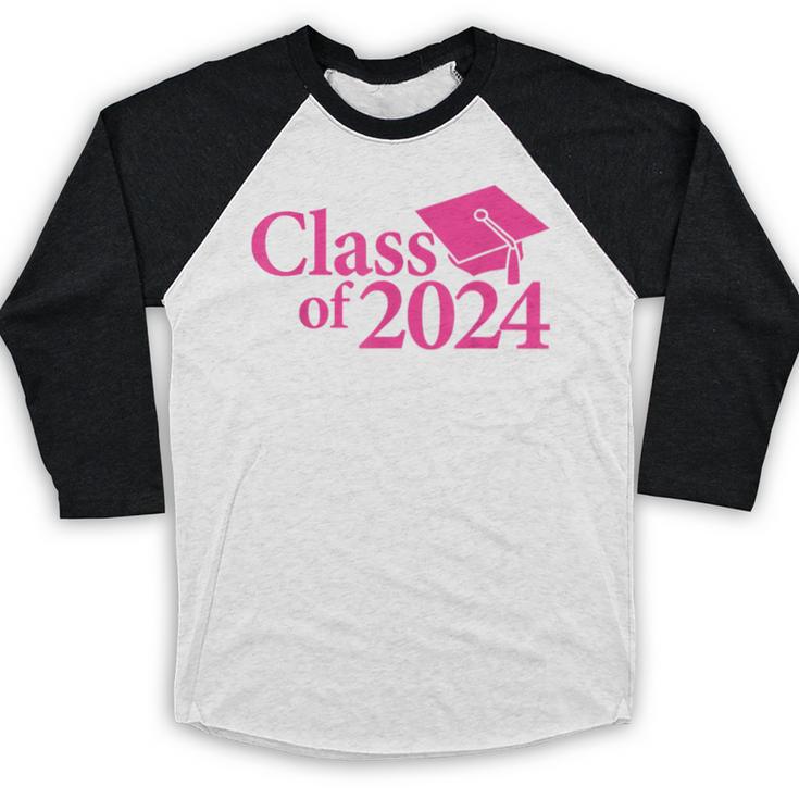 Class Of 2024 Pink For Girls And Women Graduation Baseball Raglan Shirt