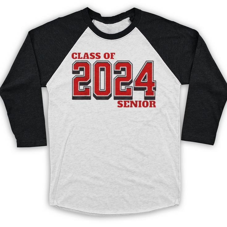 Class Of 2024 Senior Back To School Vintage Graduation Tee Baseball Raglan Shirt
