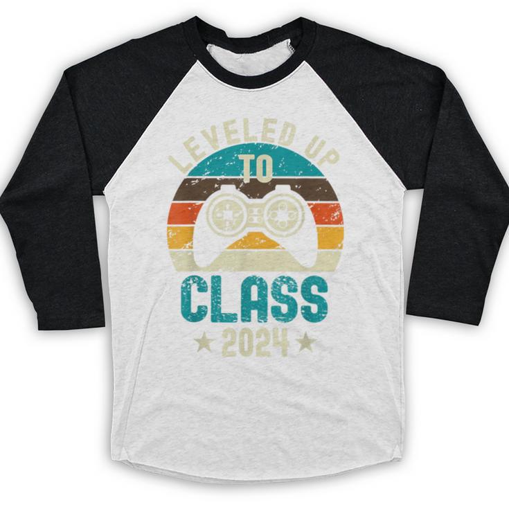 Class Of 2024 Senior Graduation Leveled Up Gamer Class 2024 Baseball Raglan Shirt