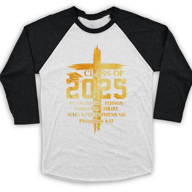 Class Of 2025 Christian Graduation Senior Graduate Men Women Baseball Raglan Shirt