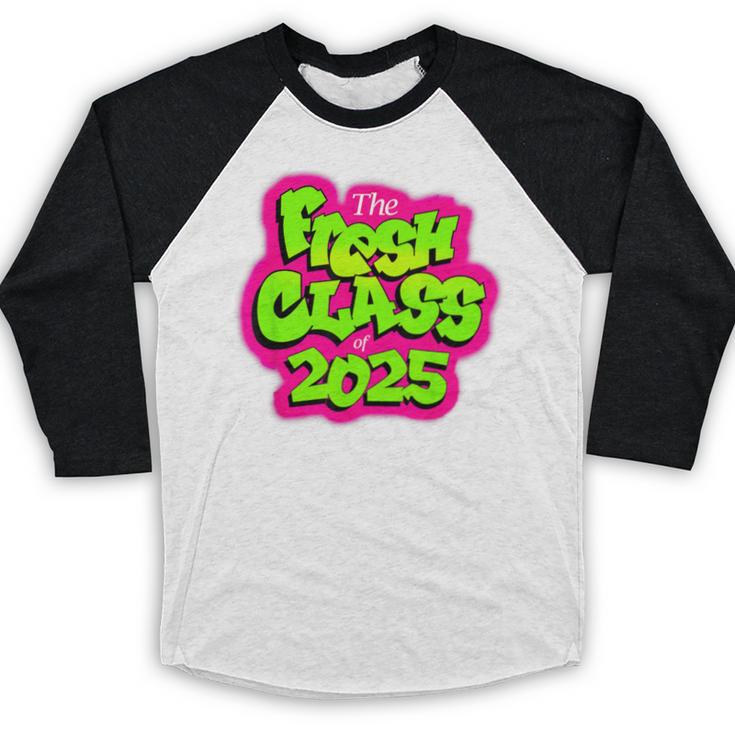 Class Of 2025 Senior Fresh 90s TV Style Retro Graduation Baseball Raglan Shirt