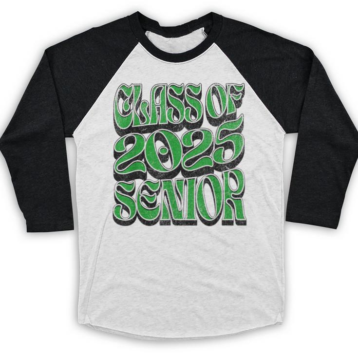 Class Of 2025 Senior Green Student Graduation Baseball Raglan Shirt