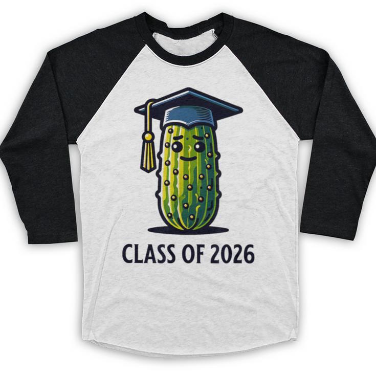 Class Of 2026 Graduation Pickle Trendy Graduate Humor Baseball Raglan Shirt