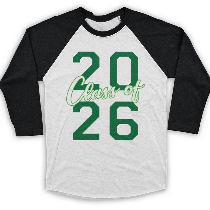 Class Of 2026 Graduation Varsity Green And On The Back Baseball Raglan Shirt