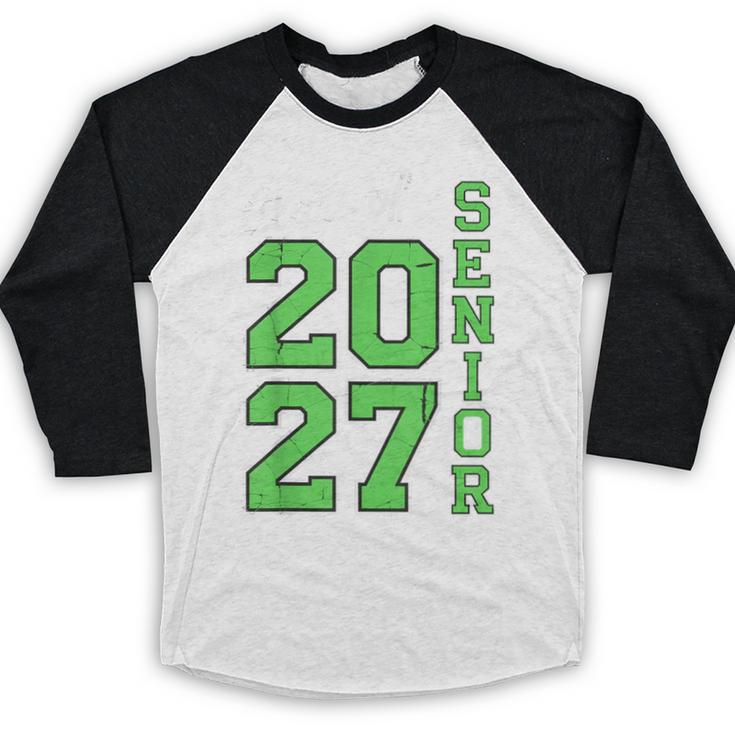 Class Of 2027 Senior 27 High School Graduation Senior 2027 Baseball Raglan Shirt