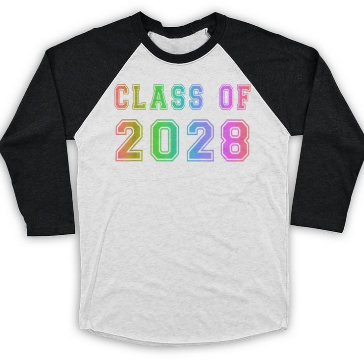 Class Of 2028 High School Graduation Date GraduateShirt Baseball Raglan Shirt