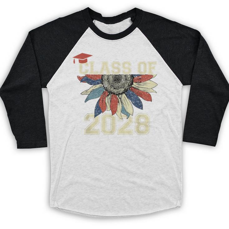 Class Of 2028 High School Graduation Senior 2028 Baseball Raglan Shirt
