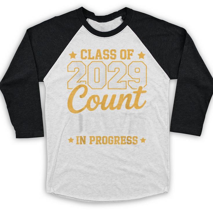 Class Of 2029 Count Down Fun First Day 8th Grade Graduation Baseball Raglan Shirt