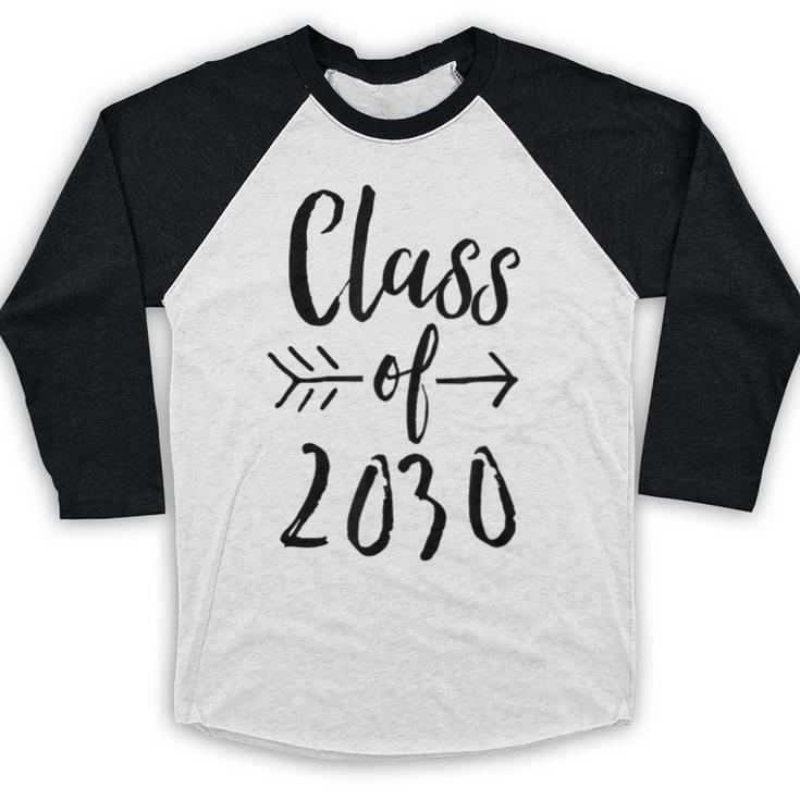 Class Of 2030 Graduation Kindergarten Seniors Baseball Raglan Shirt