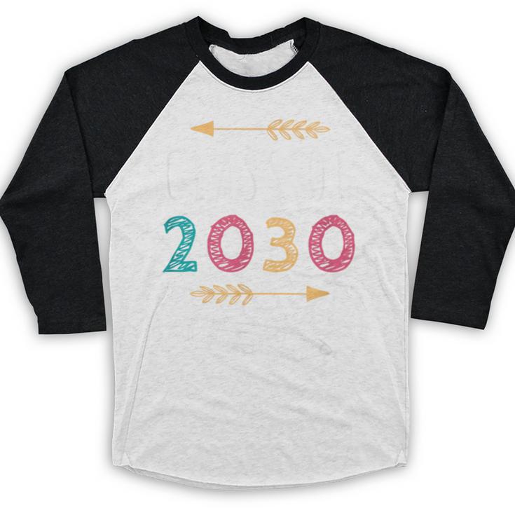 Class Of 2030 Grow With Me 2nd Grade Graduation Baseball Raglan Shirt