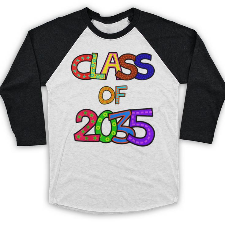 Class Of 2035 Grow With Me Kindergarten Graduation Baseball Raglan Shirt