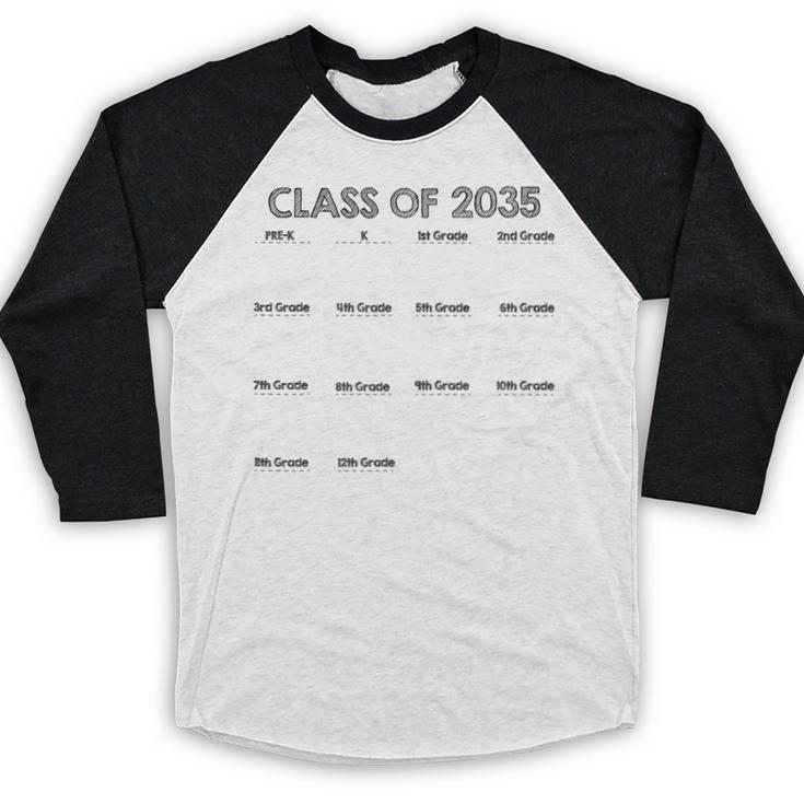 Class Of 2035 Handprint Graduation Baseball Raglan Shirt