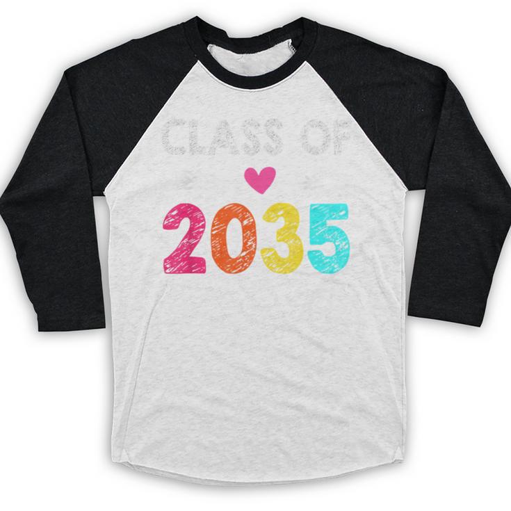 Class Of 2035 Kindergarten Pre K Grow With Me Graduation Baseball Raglan Shirt