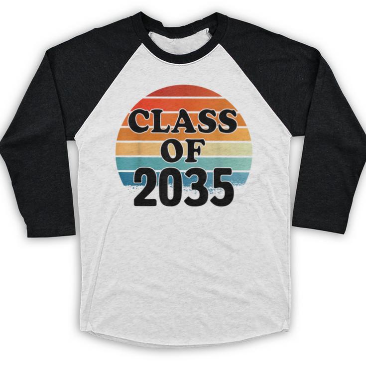 Class Of 2035 Senior Graduate Retro Graduation Baseball Raglan Shirt