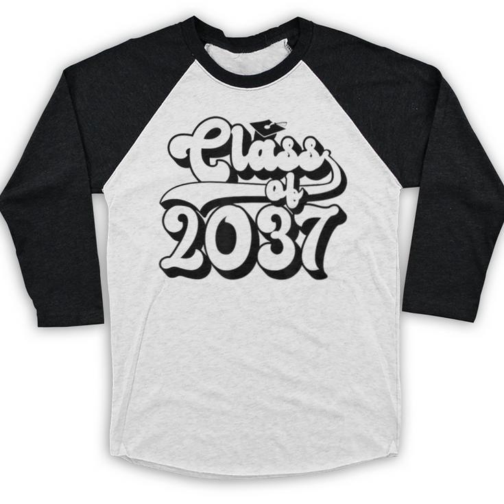 Class Of 2037 Senior Retro 2037 Grad Graduate Graduation Baseball Raglan Shirt