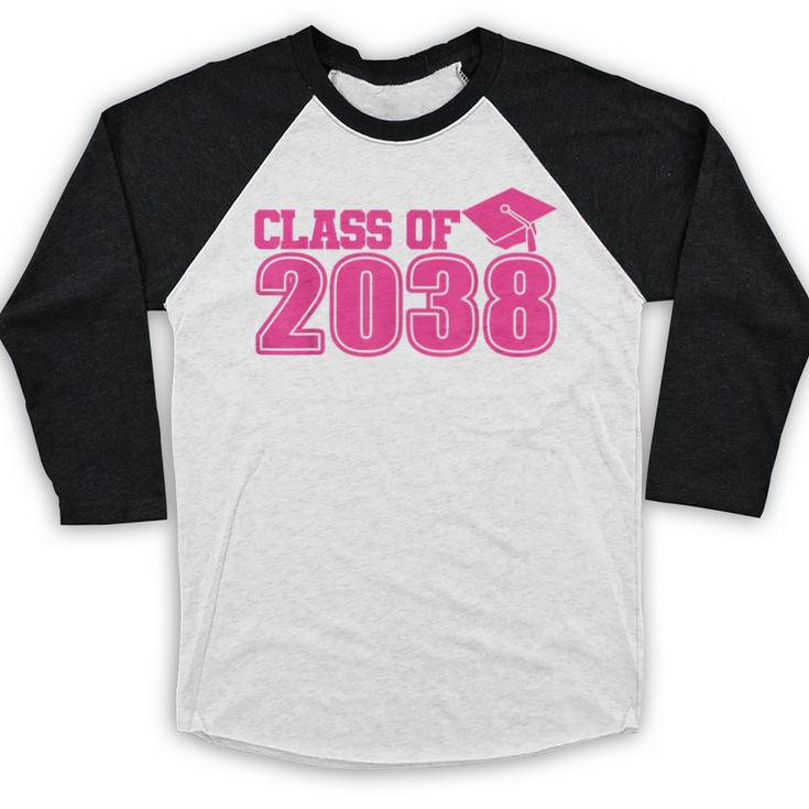 Class Of 2038 Pink Girls Growing Up School Memory Graduation Baseball Raglan Shirt